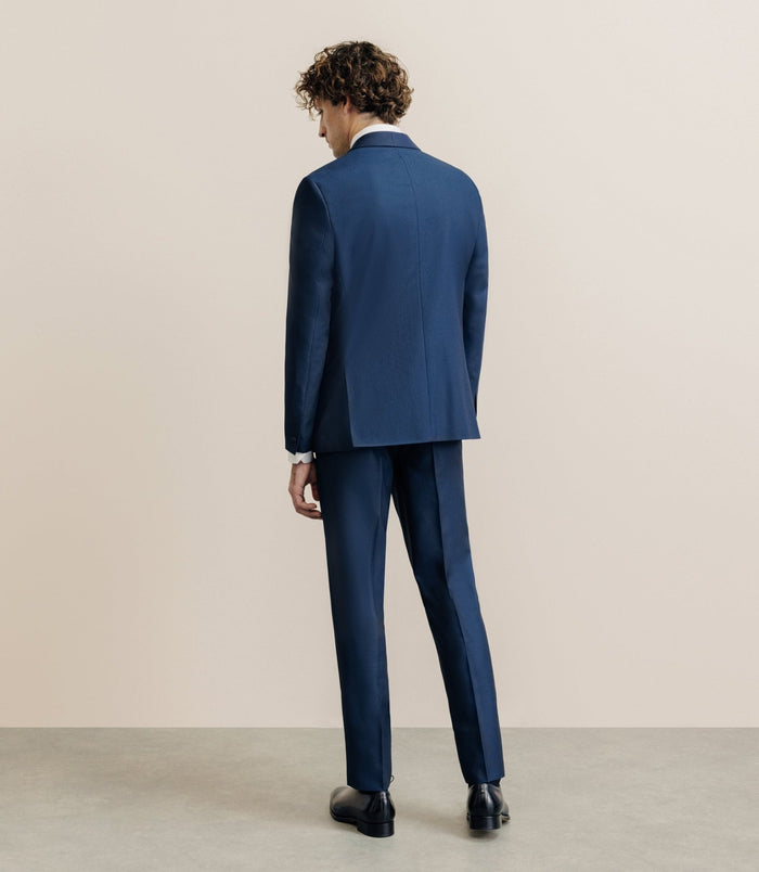 Izac Costume Cérémonie Avec Un Col Châle Bleu