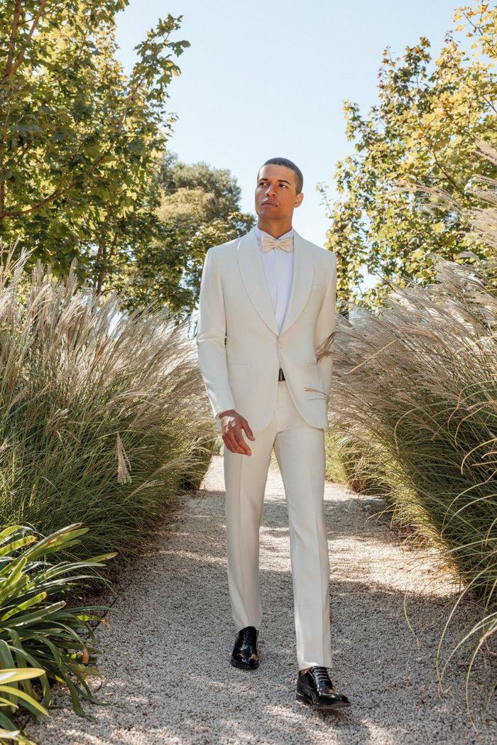 izac Costume cérémonie col châle écru