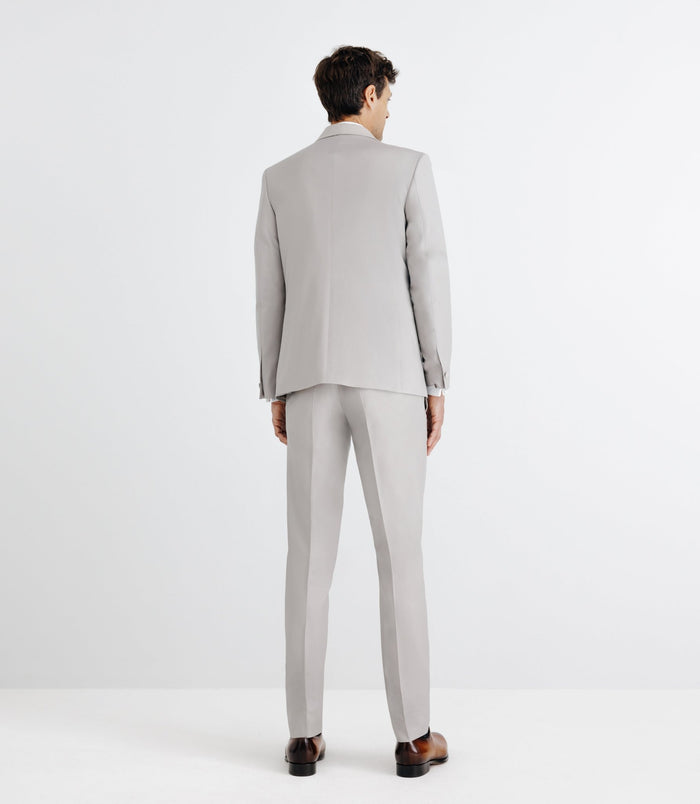 Izac Costume Col Châle Gris