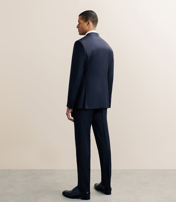 Izac Costume Col Châle Marine