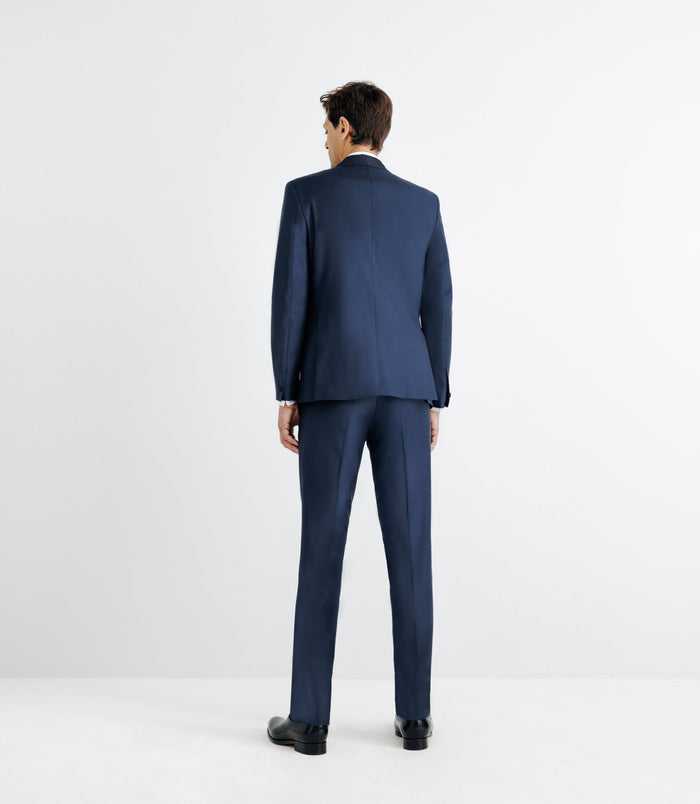 Izac Costume Col Châle Marine