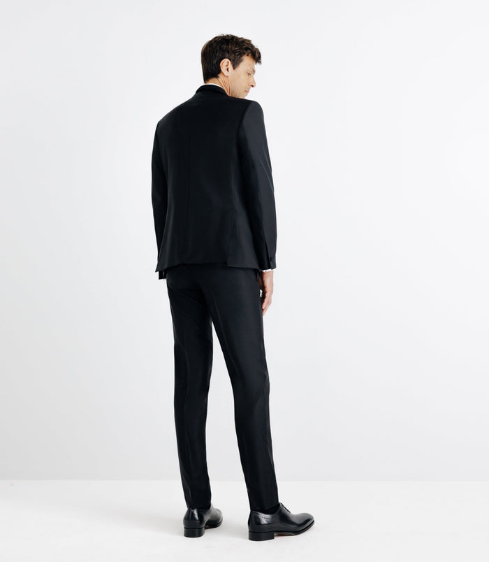 Izac Costume Col Châle Noir