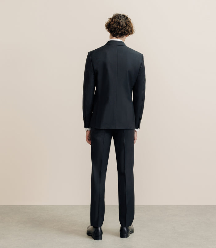 Izac Costume Croisé 100% Laine Noir