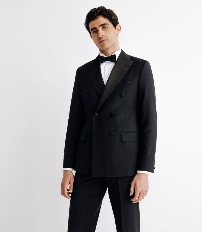 Izac Costume Croisé 6 Boutons Noir