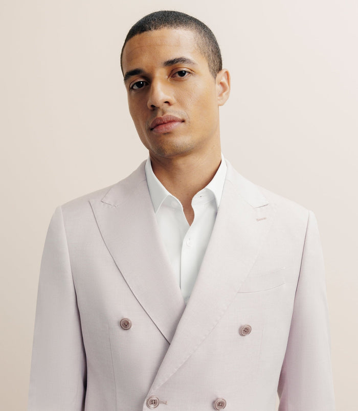 Izac Costume Croisé 6 Boutons Rose