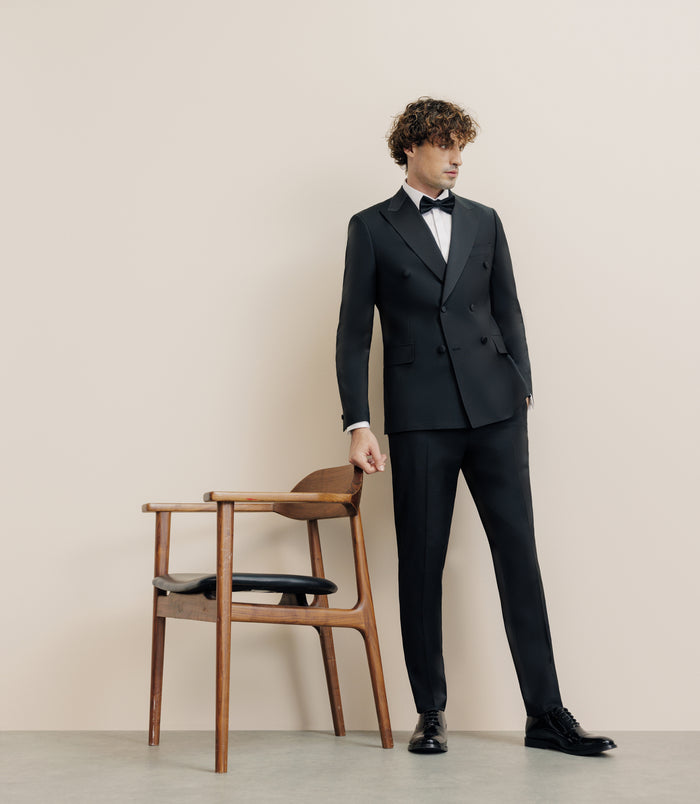Izac Costume Croisé Fit Ajusté Noir