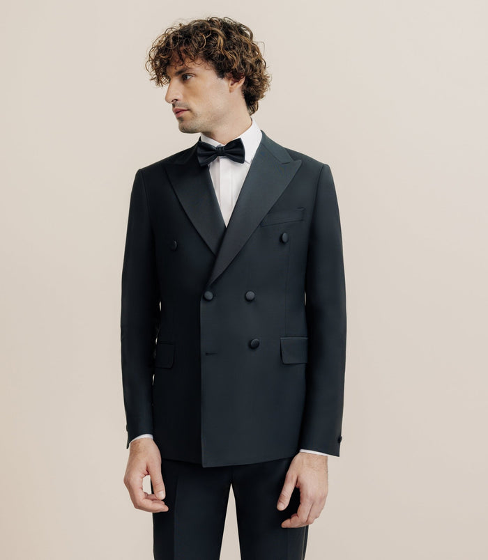 Izac Costume Croisé Fit Ajusté Noir