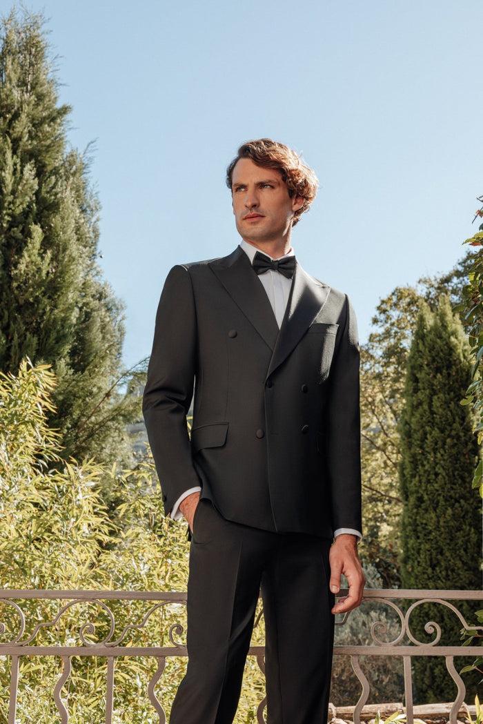 izac Costume croisé fit ajusté noir