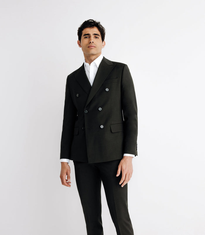 Izac Costume Croisé Kaki