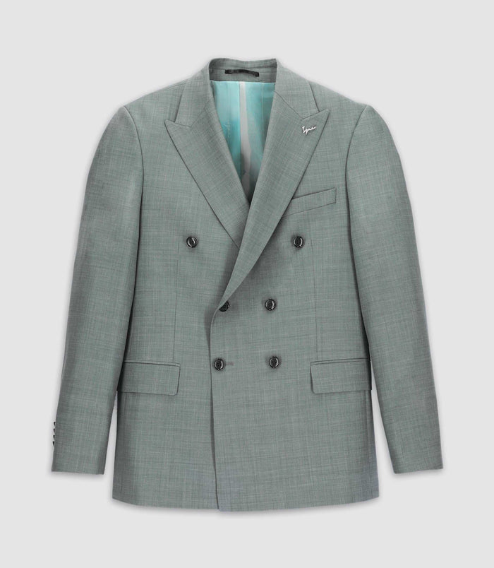 Izac Costume Croisé Kaki Clair