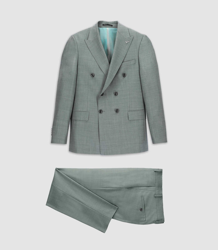 izac Costume croisé kaki clair