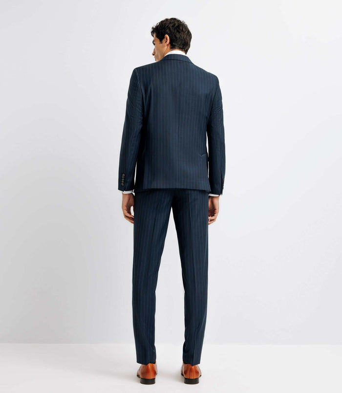 Izac Costume Croisé Rayé Marine