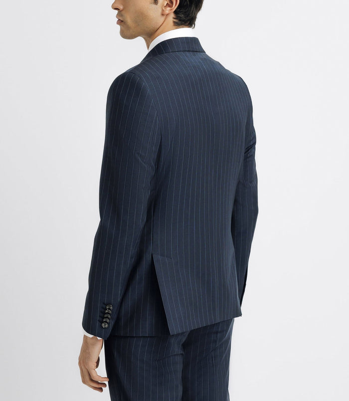 Izac Costume Croisé Rayé Marine