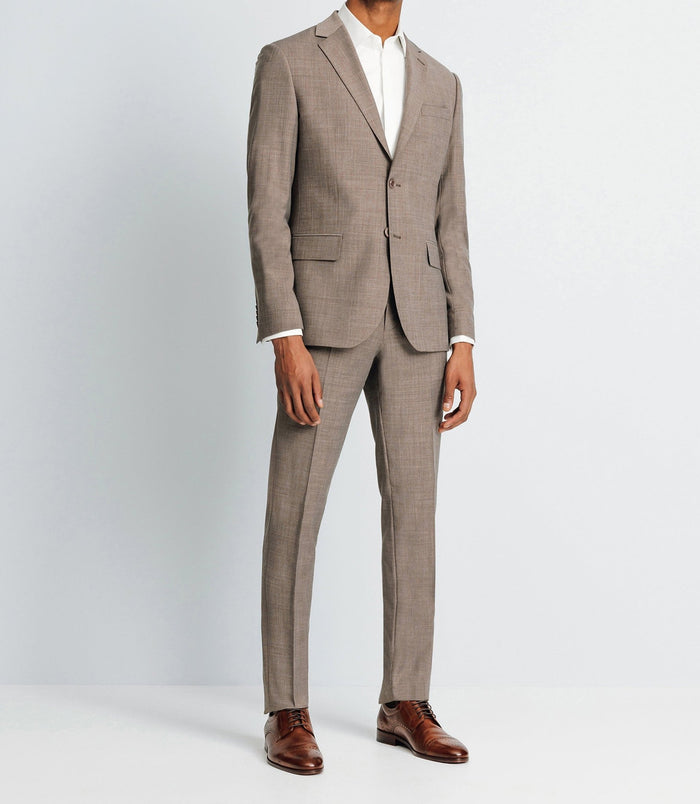 izac Costume d'été 2 boutons marron clair