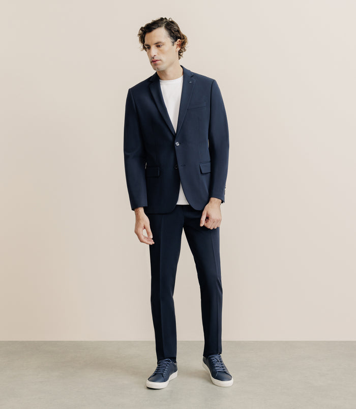 Izac Costume Lavable 2 Boutons Marine