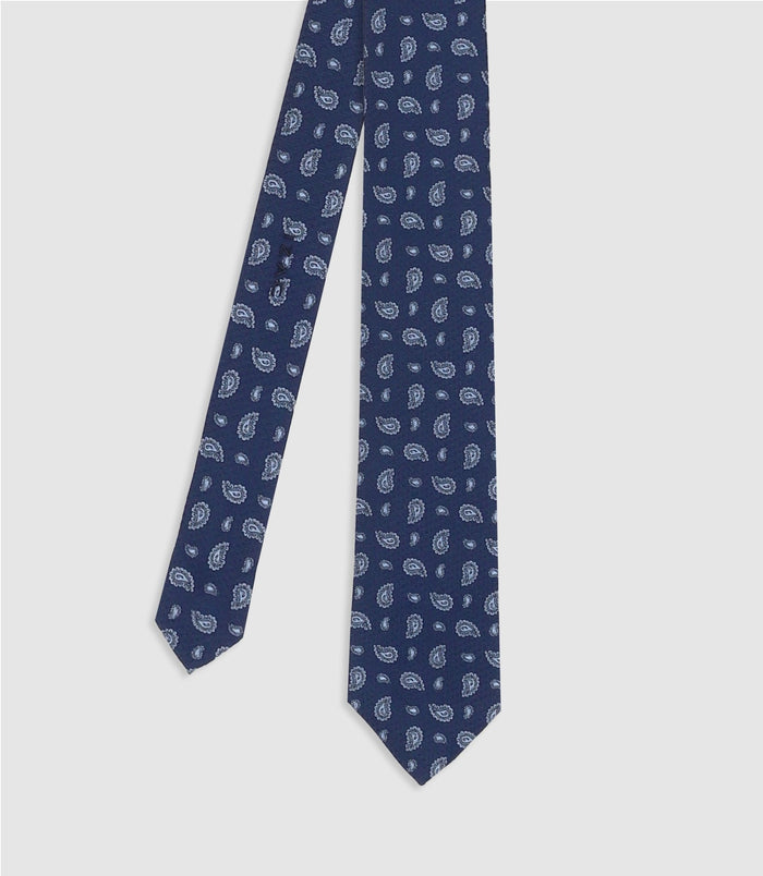 izac Cravate à motifs paisley bleue
