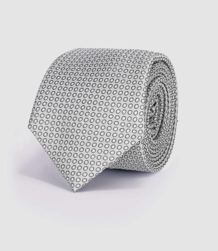 Izac Cravate Avec Tissu à Motifs Grise
