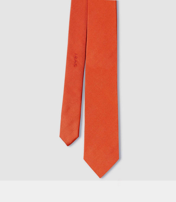 izac Cravate Classique 7cm orange "Calvin"