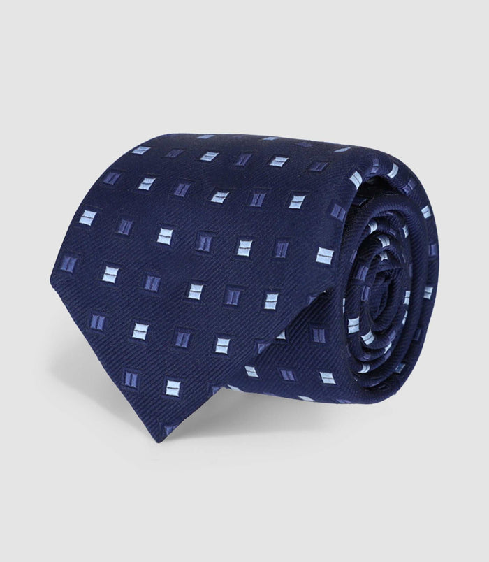 Izac Cravate En Soie à Micro Motifs Bleu HERVE