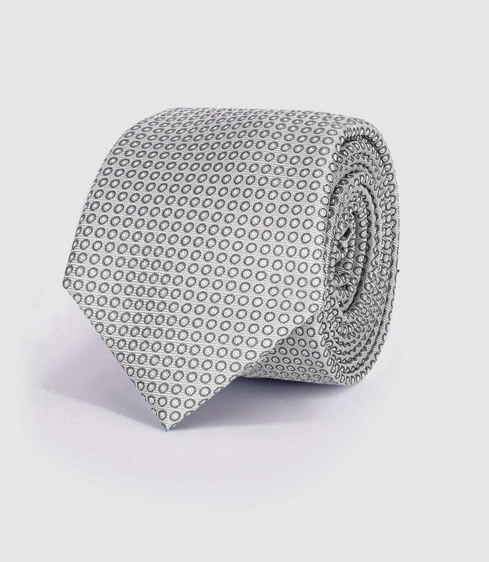 Izac Cravate En Soie à Motifs Gris