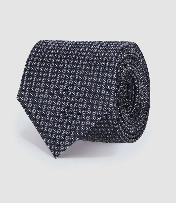 Izac Cravate En Soie à Motifs Marine