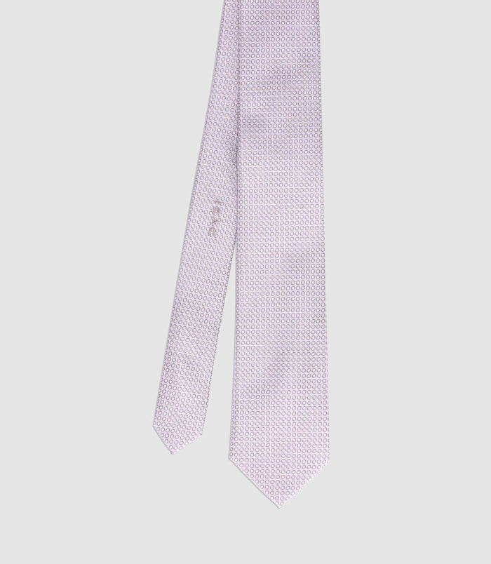 izac Cravate en soie à motifs parme