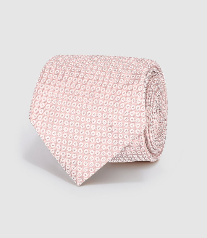 Izac Cravate En Soie Rose à Motifs ULLY