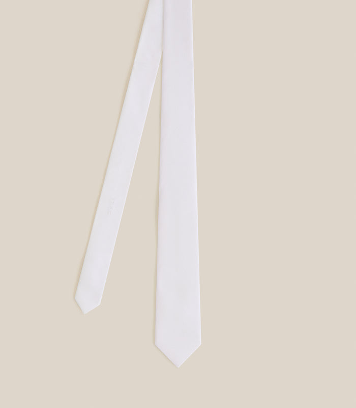 izac Cravate en tissu blanche