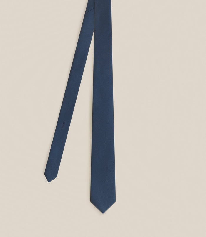 izac Cravate en tissu bleue canard