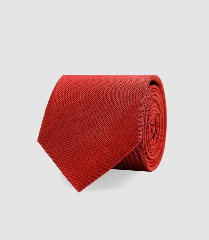 Izac Cravate En Tissu Texturé Rouge
