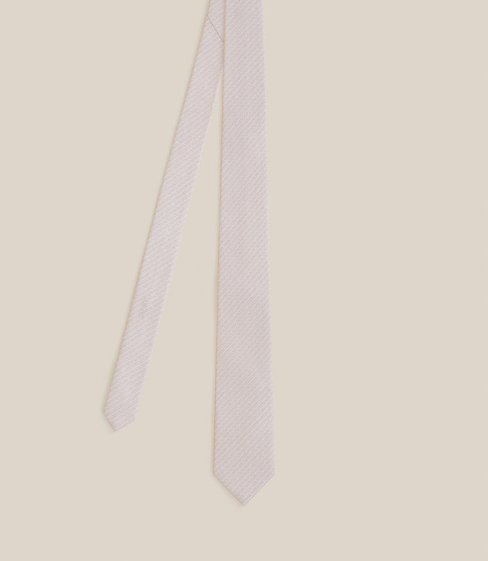 izac Cravate fantaisie rayée beige