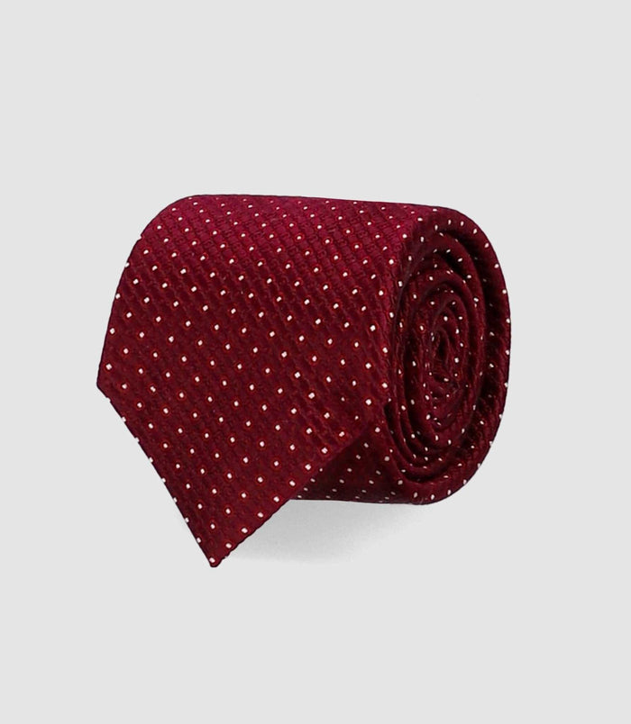 Izac Cravate Micro Motif 7 Cm Bordeaux MARIOB