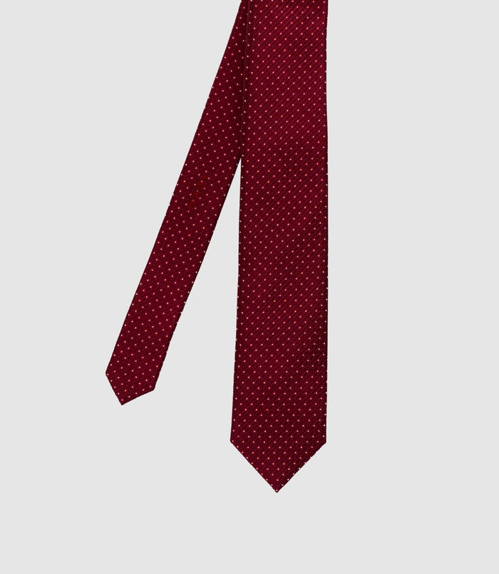 izac Cravate micro motif 7 cm bordeaux MARIOB