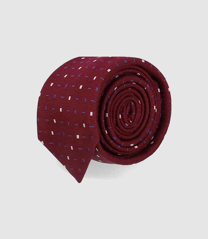 Izac Cravate Micro Motif Slim 5 Cm Bordeaux MATTIA
