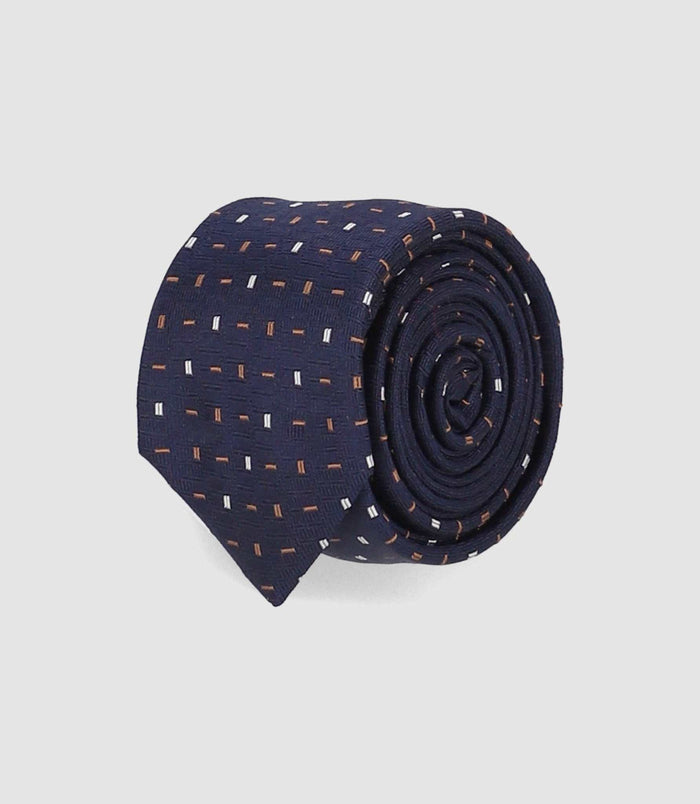 Izac Cravate Micro Motif Slim 5 Cm Marine MATTIA