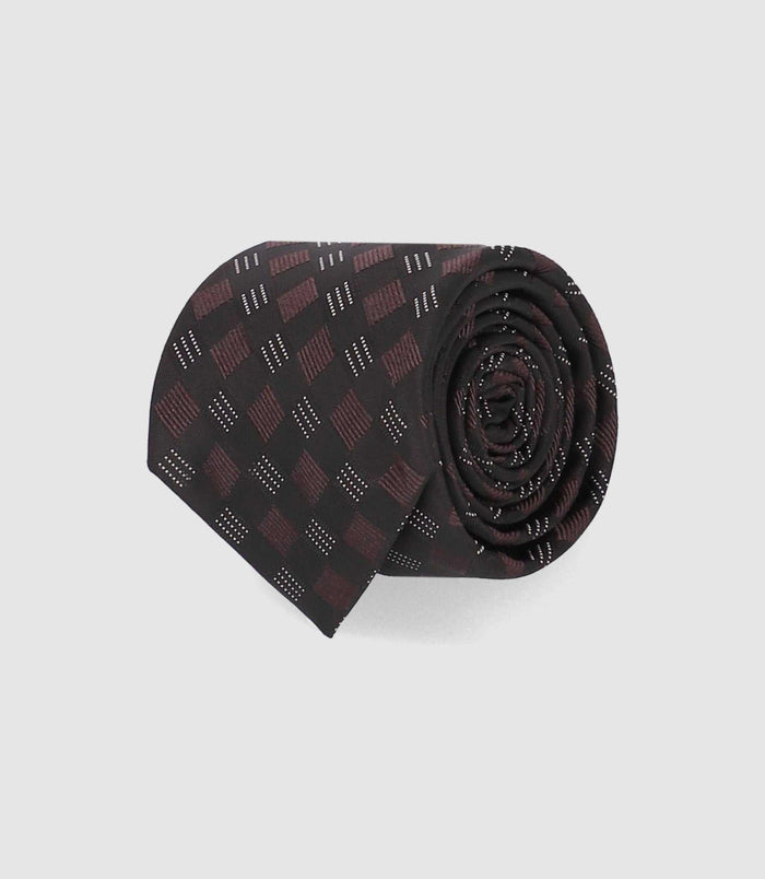 Izac Cravate Motif 7 Cm Marron MAURIZIO