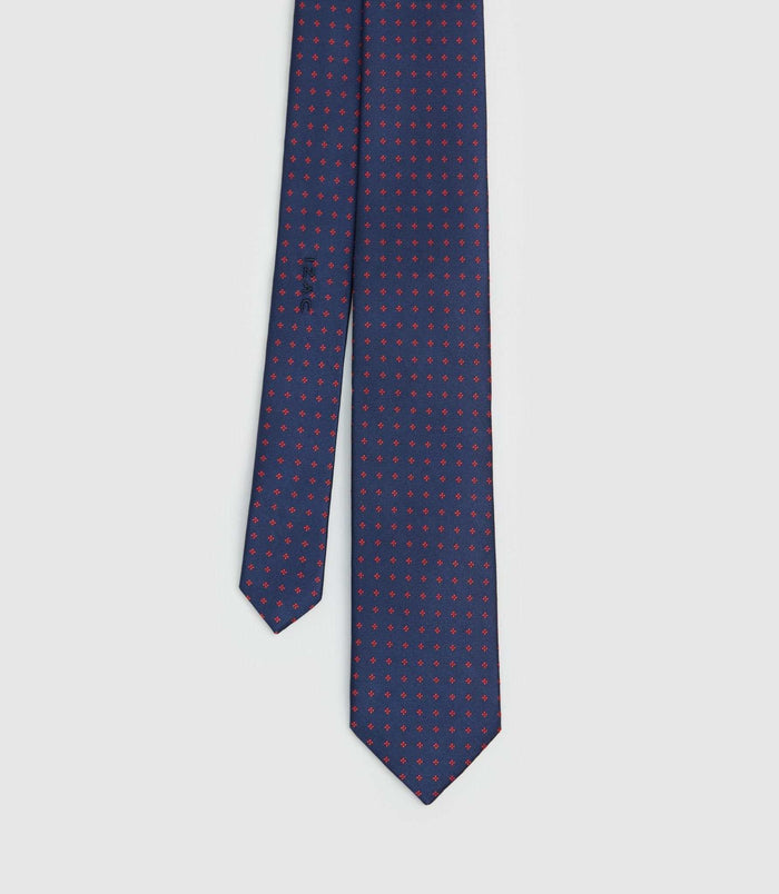 izac Cravate motif fleuri rouge "bathilde"