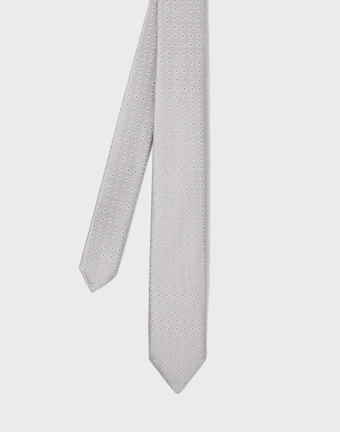 izac Cravate perle motif écru