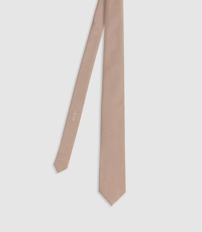 izac Cravate unie beige