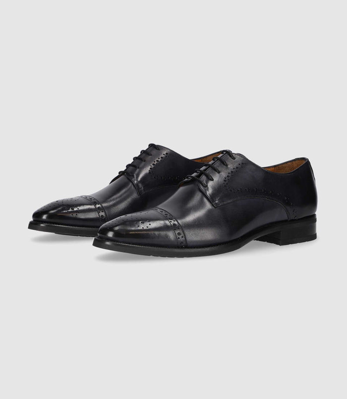 Izac Derby Couture En Cuir Anthracite OCTAVIO