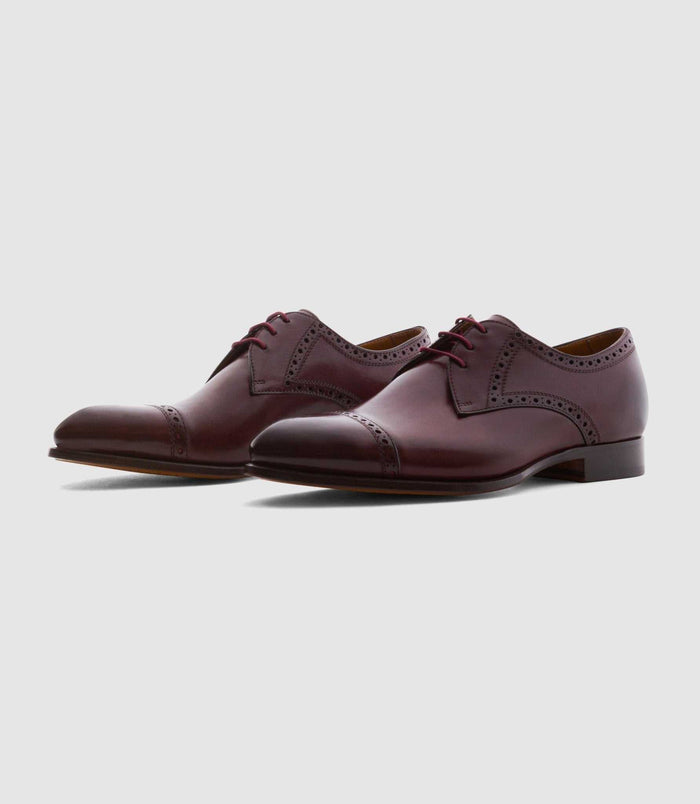 Izac Derby Couture En Cuir Bordeaux "Camillo"