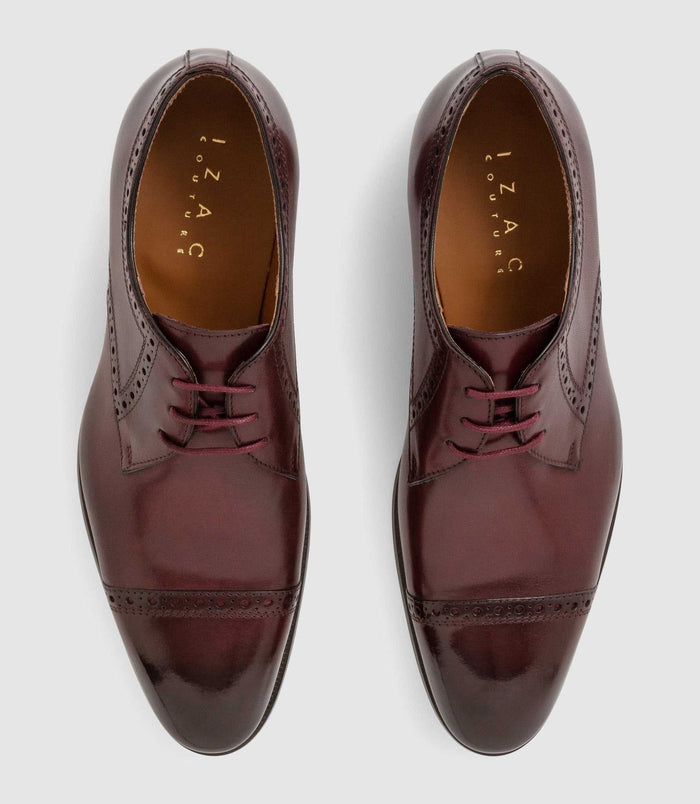 Izac Derby Couture En Cuir Bordeaux "Camillo"