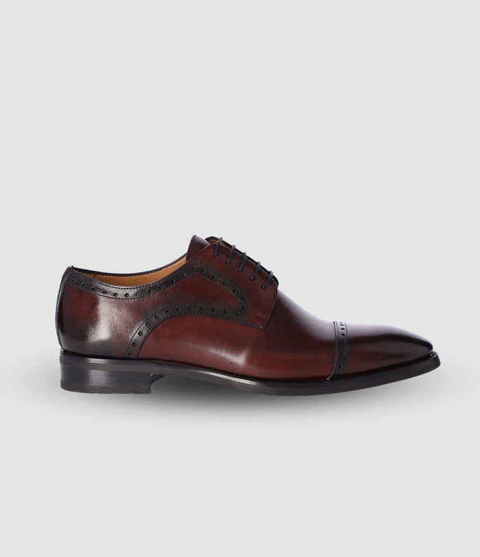 Izac Derby Couture En Cuir Bordeaux OCTAVE