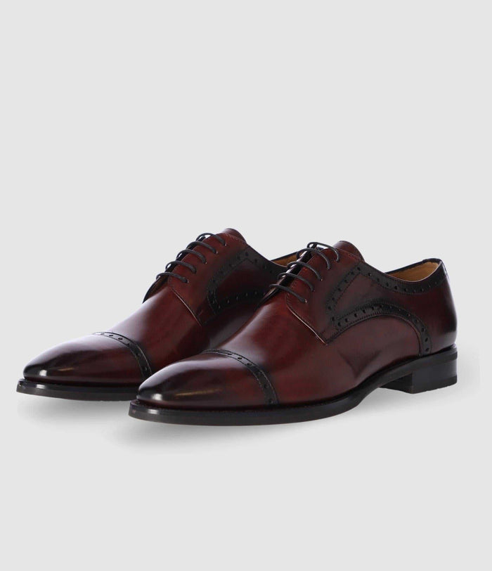 Izac Derby Couture En Cuir Bordeaux OCTAVE