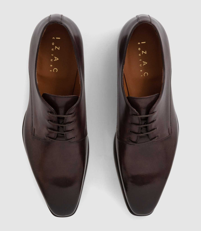 Izac Derby Couture En Cuir Marron "Cassio"