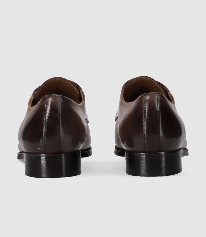 Izac Derby Couture En Cuir Marron Clair