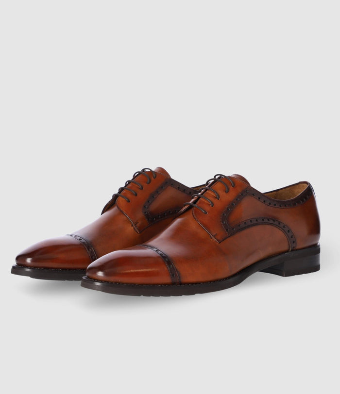 Izac Derby Couture En Cuir Marron Clair OCTAVE