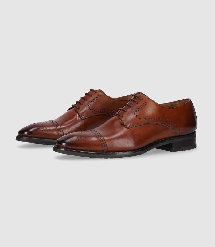 Izac Derby Couture En Cuir Marron Clair OCTAVIO