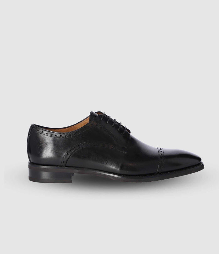 Izac Derby Couture En Cuir Noir OCTAVE