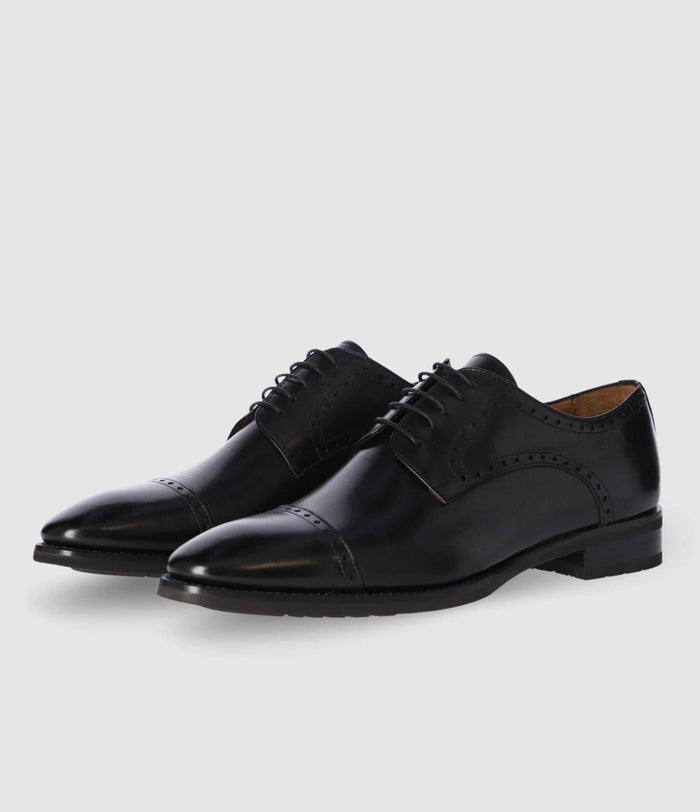 Izac Derby Couture En Cuir Noir OCTAVE